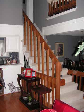 Staircase with old spindles and dated look